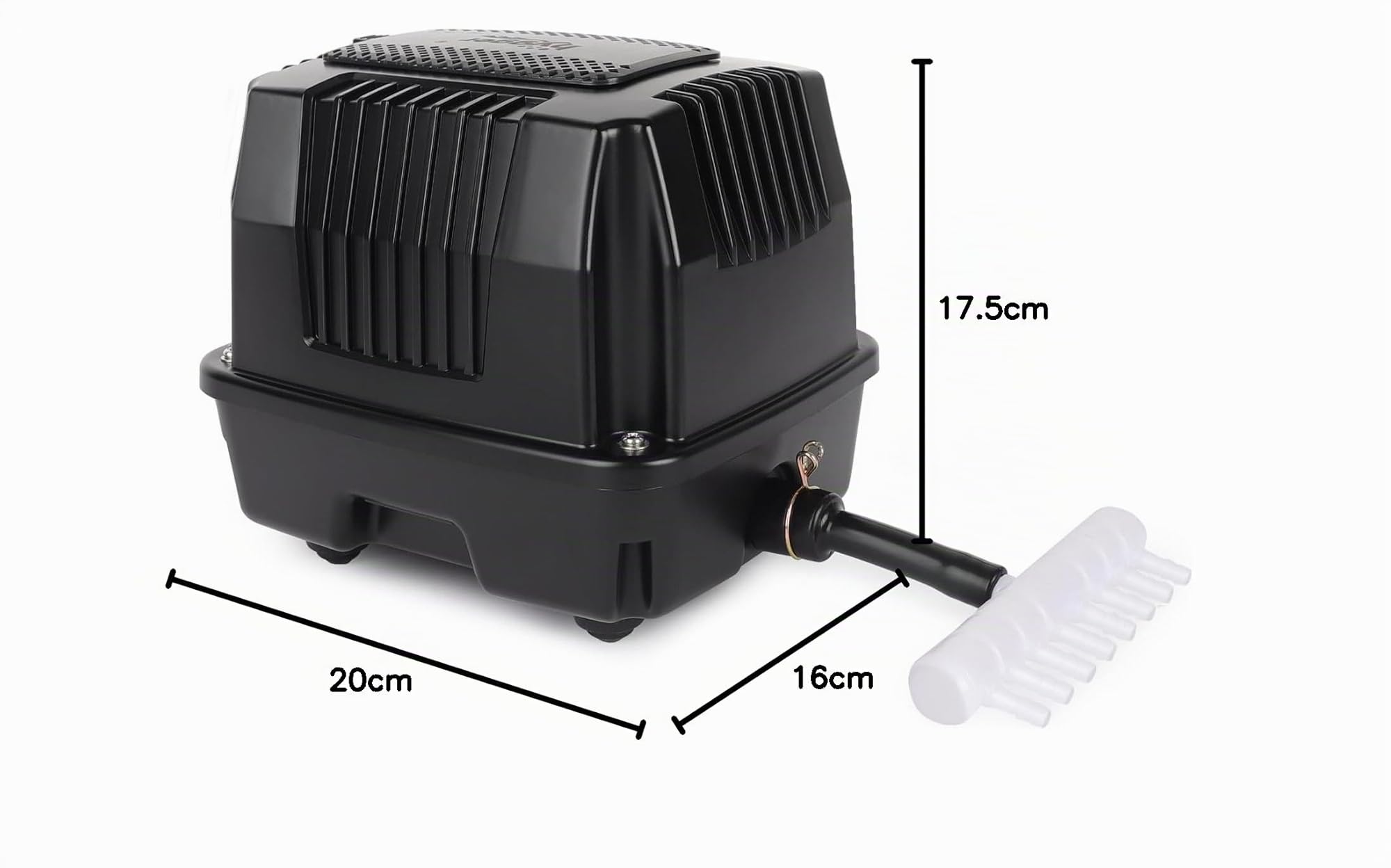 hygger Pompe à Air pour Bassin,25W Puissantes Aérateur Bassin,Silencieuses Pompe à Air pour Bassin Extérieur avec Conversion Connecteur,Fish Pond Air Pump for Fishing Yacht,Fish Farm and Hydroponic