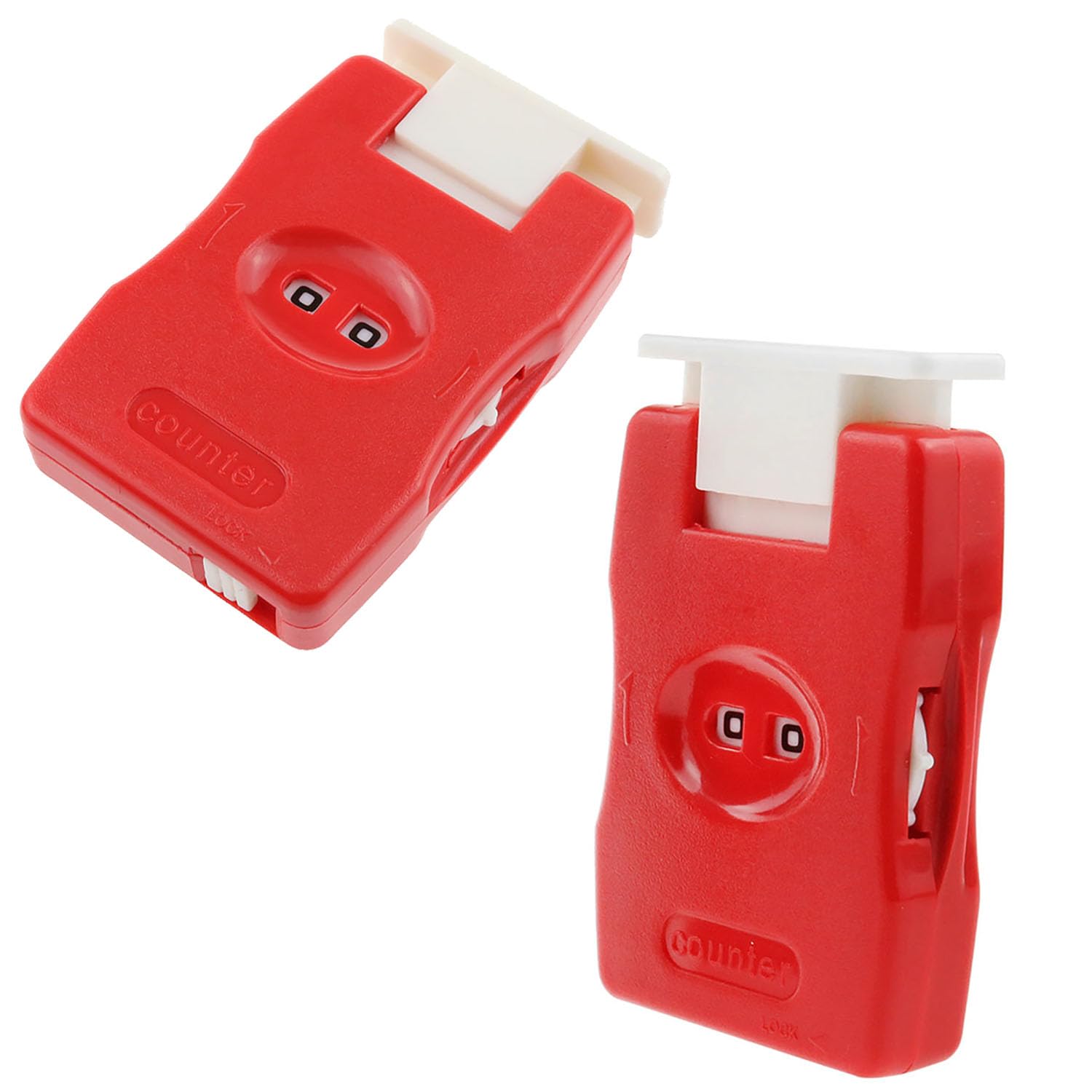 Xhziy Knitting Counter Mini Crochet Counter Knitted Manual Finger Counter Knitting Marking Tool (Red) 2pcs