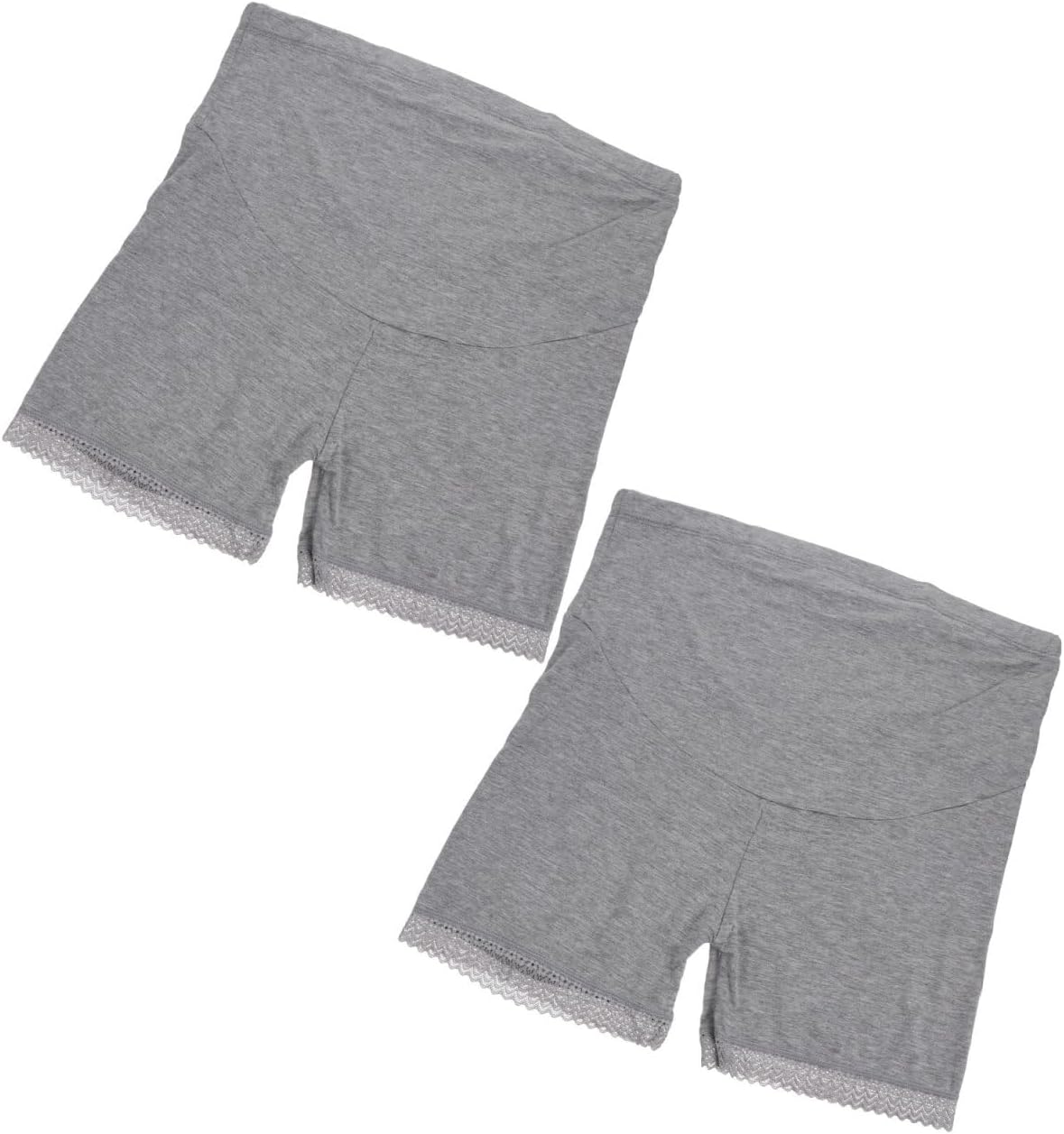 2pcs Maternity Leggings Soft Comfortable Belly Support Pants High-waist Cotton Briefs for Pregnant Women Grey