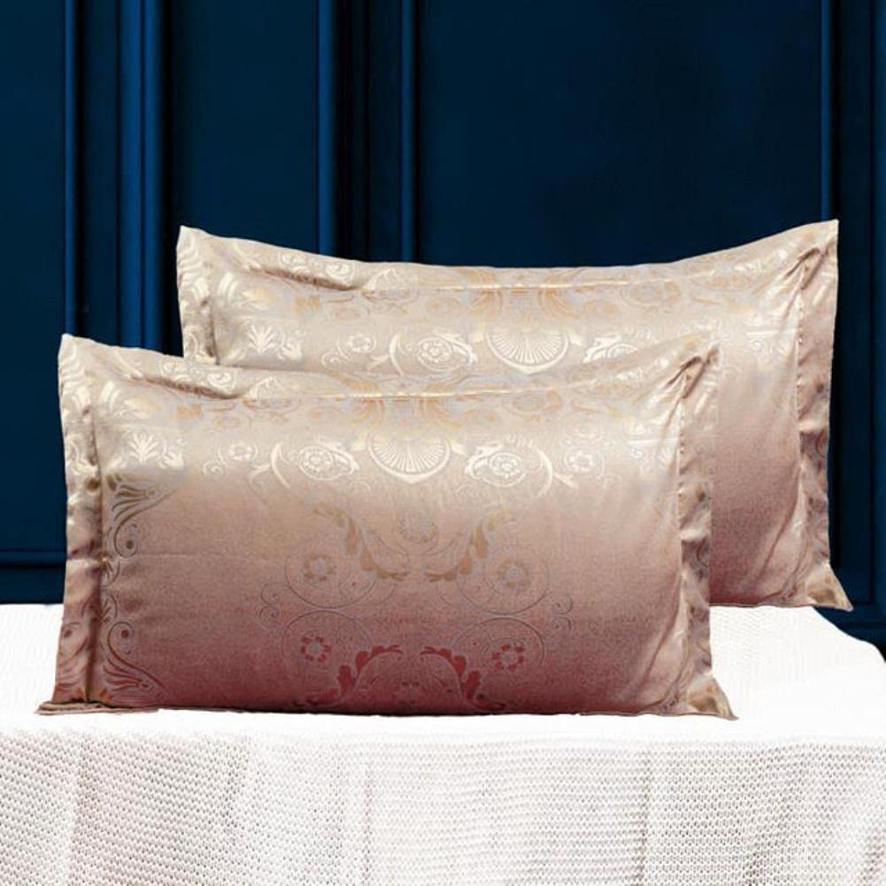 Taie d'oreiller enveloppe satin jacquard 48x74 cm pour adulte lot de 2