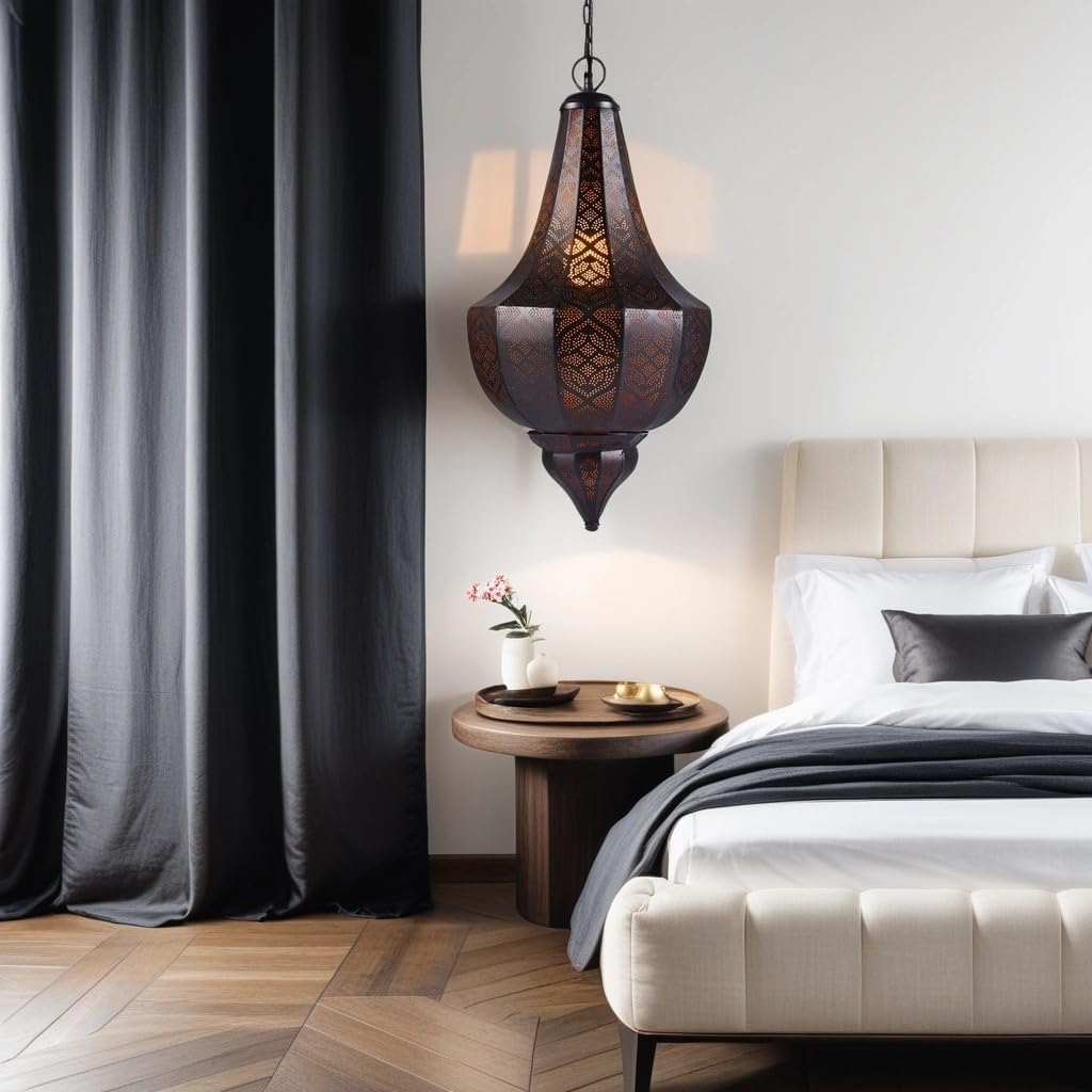 Oosterse lamp hanglamp Malha 50 cm E14 fitting | Marokkaans design hanglamp uit Marokko | Oosterse lampen voor woonkamer en keuken of hangend boven de eettafel