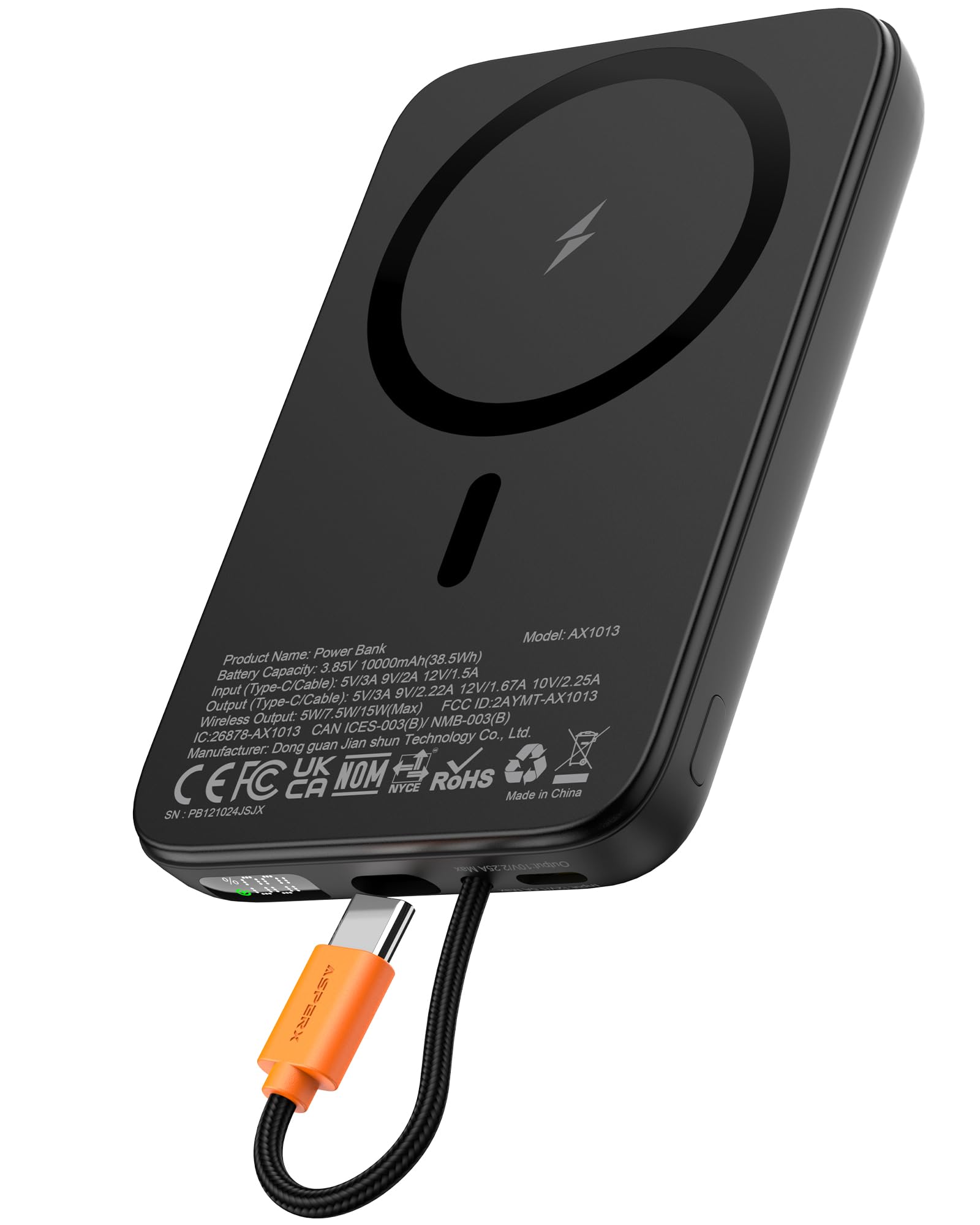 W11 Série Batterie Externe Magnétique Charge Sans Fil Affichage Numérique 10000mAh - Chine Banque d'énergie mobile et Banque d'énergie portable prix