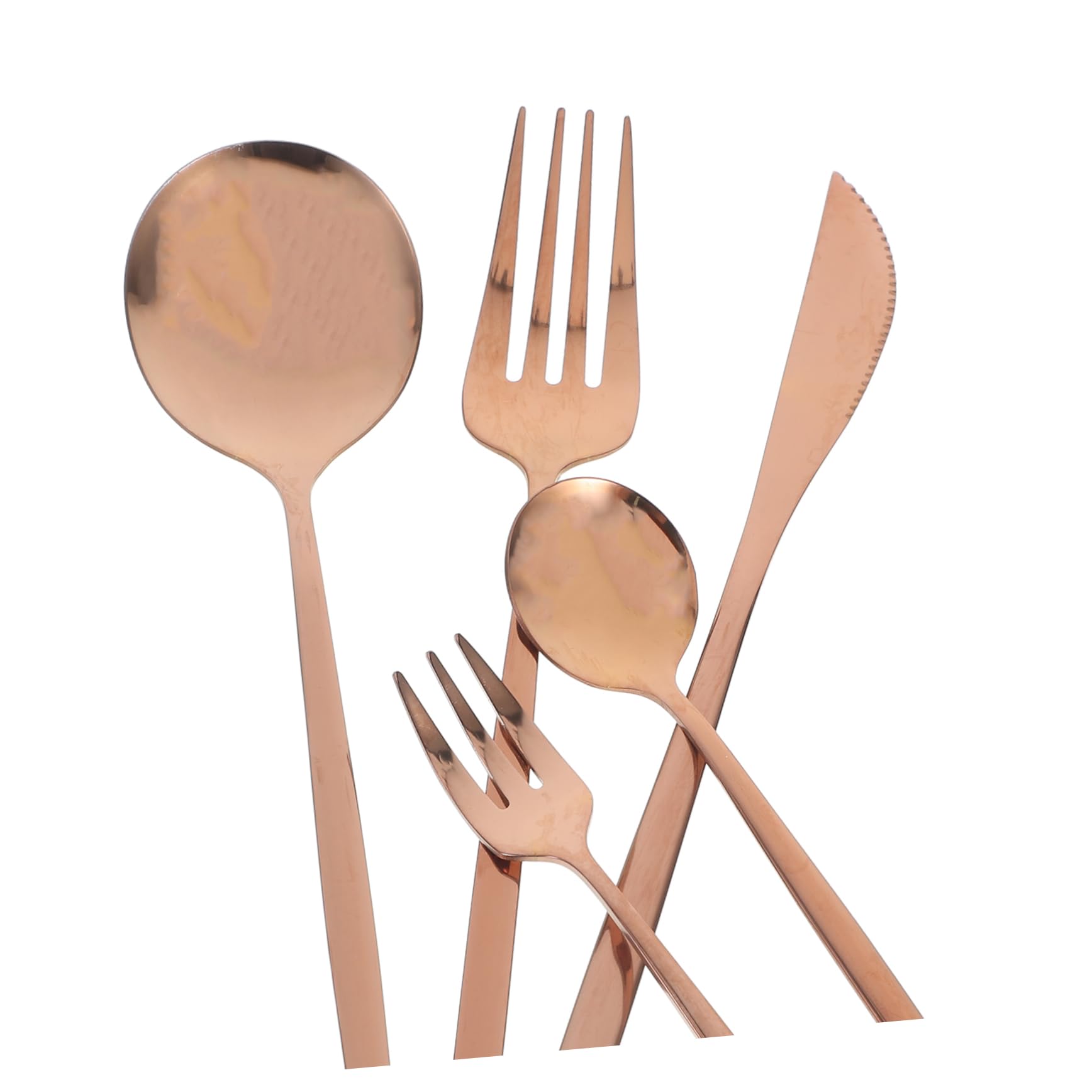 PartyKindom Set de Couverts en Acier Inoxydable 30 Pièces Couteaux, Fourchettes et Cuillères, Design Élégant et Facile à Nettoyer pour Repas Quotidiens et Repas en Famille