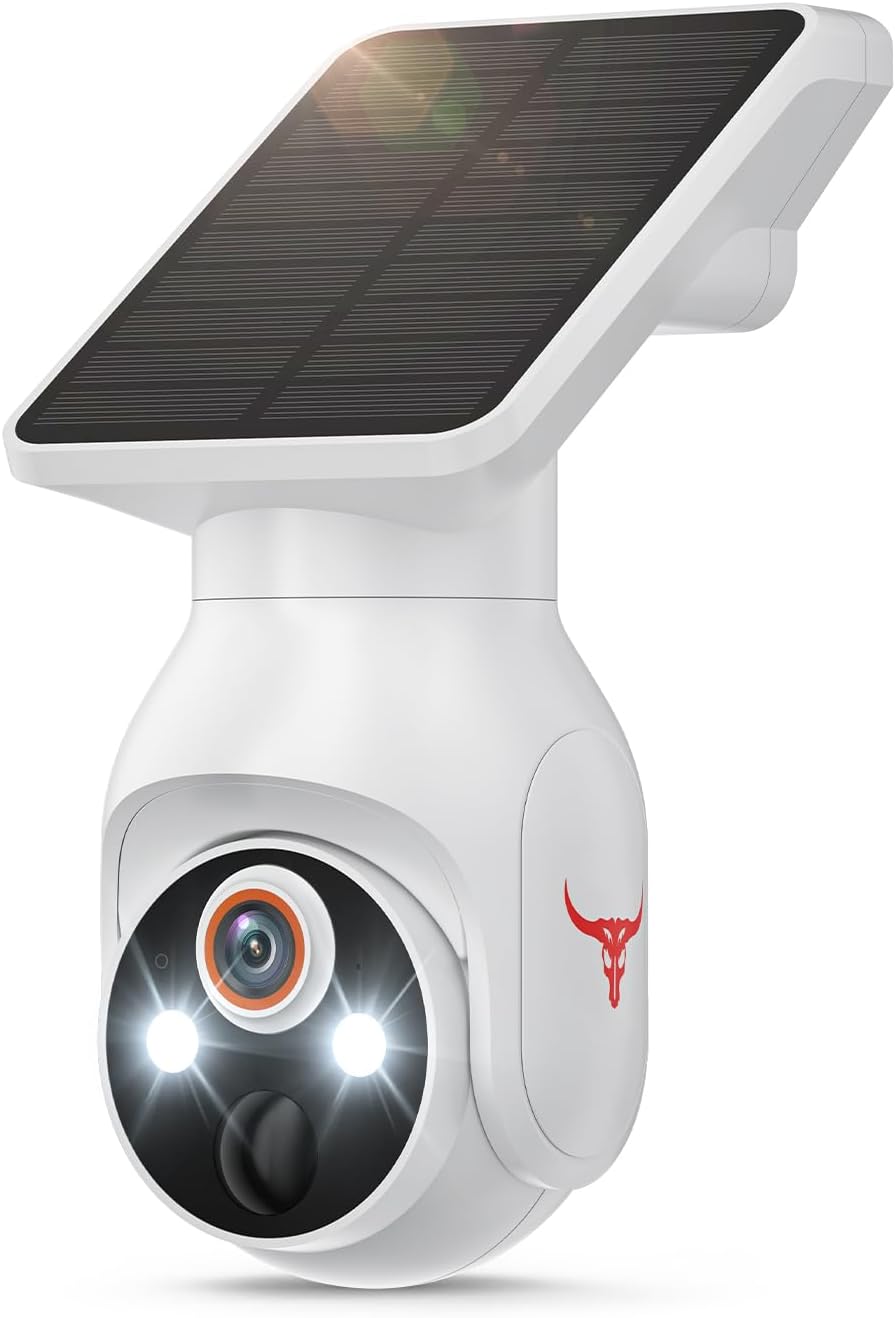 1080p Security Camera Wireless with Solar Panel, AI Human Detection, 2-Way Audio, Color Night Vision, 2.4G WiFi Only, Cloud Storage (Sold Separately), Indoor/Outdoor Surveillance Bullet Cam (WiFi)