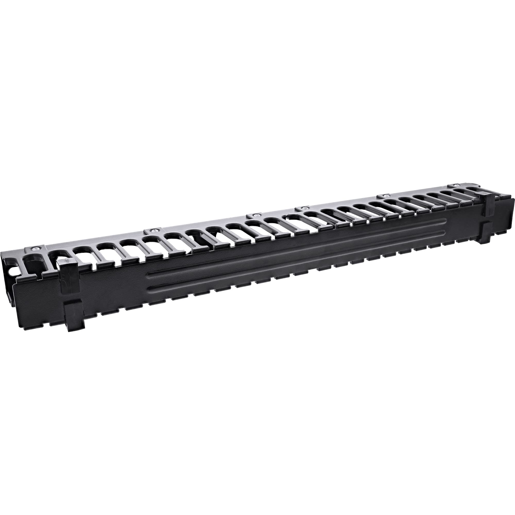 InLine® 19 inch Cable Manoeuvring Panel for Computer Cable Management 1HE, RAL 9005, Black - Image 2