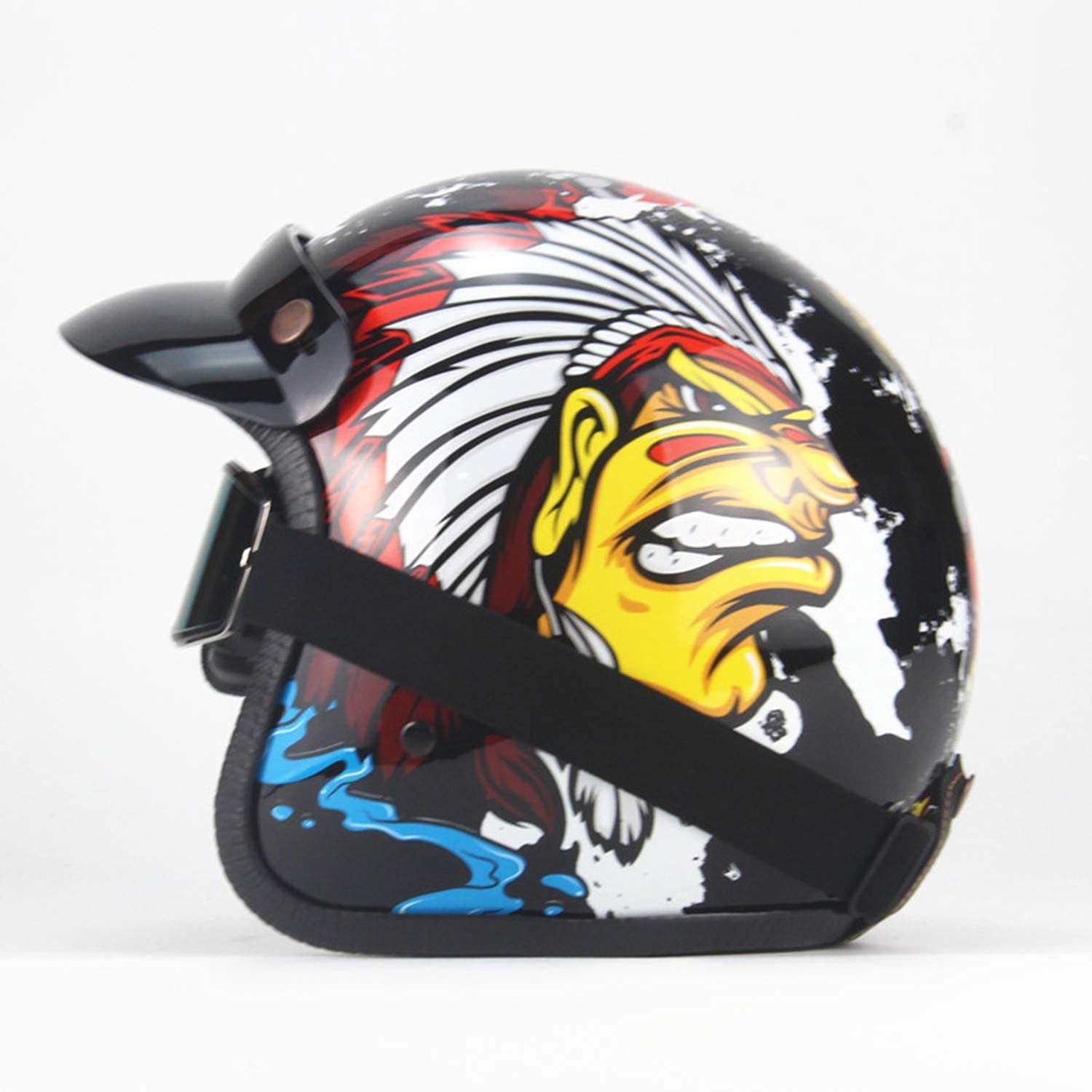 Kask motocyklowy z otwartą twarzą Kask motocyklowy w stylu retro w stylu vintage Certyfikat ECE/ECE Kask z otwartą twarzą z osłoną przeciwsłoneczną do motocykli/skuterów/motorowerów/re