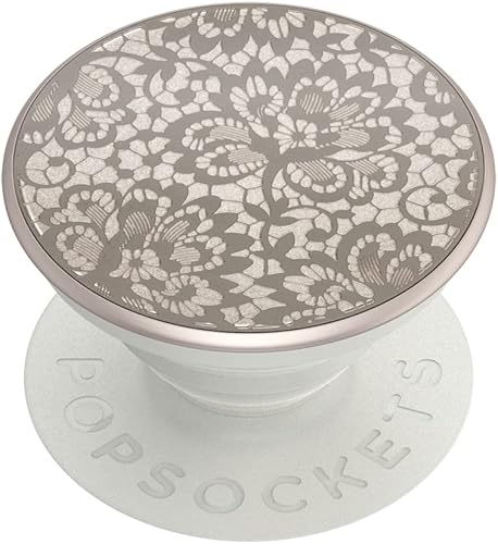 PopSockets - Agarre para teléfono con soporte expandible, PopSockets para teléfono, encaje floral de metal cortado con láser