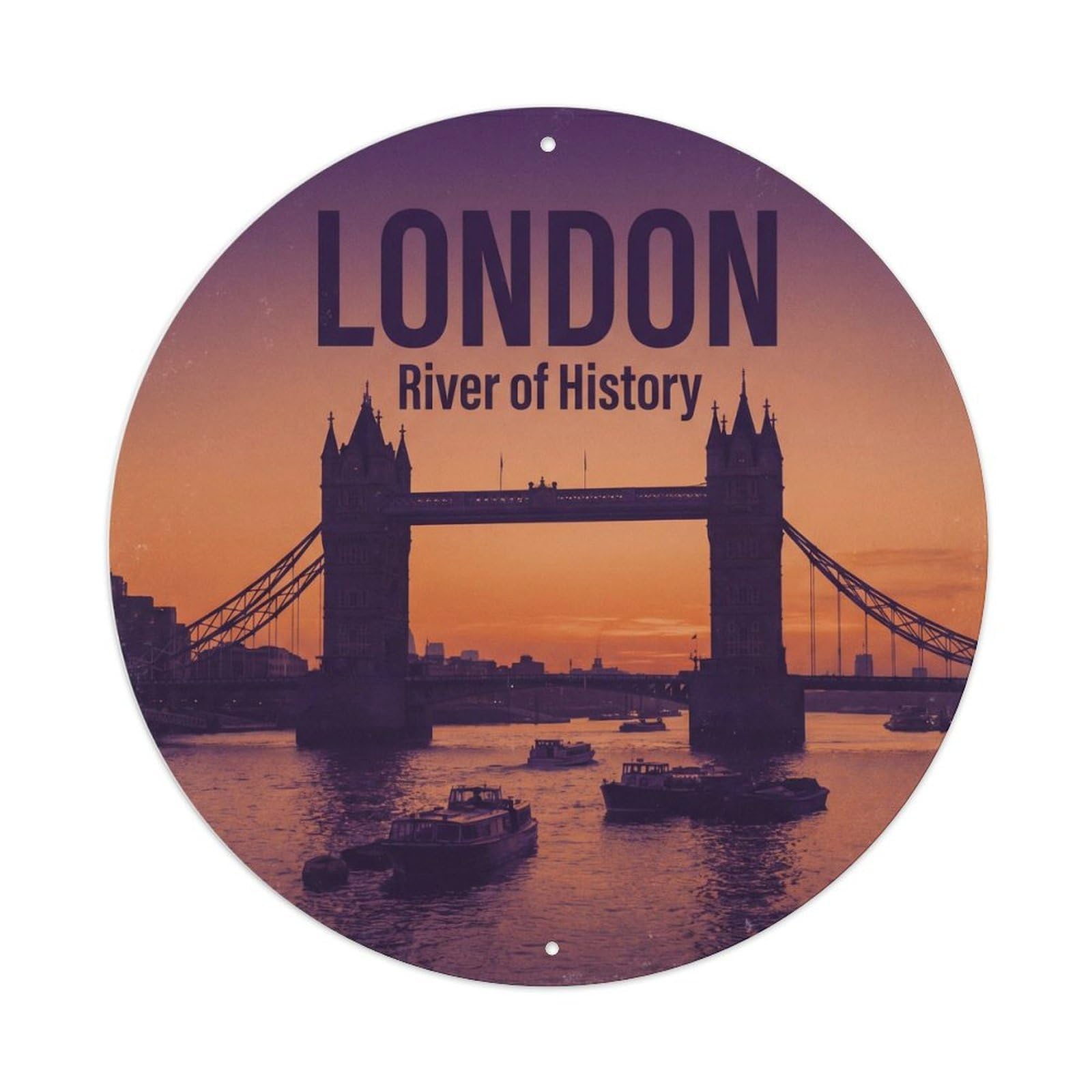 Fqnyr Style Vintage Travel London Thames Britain Metal Tin Sign