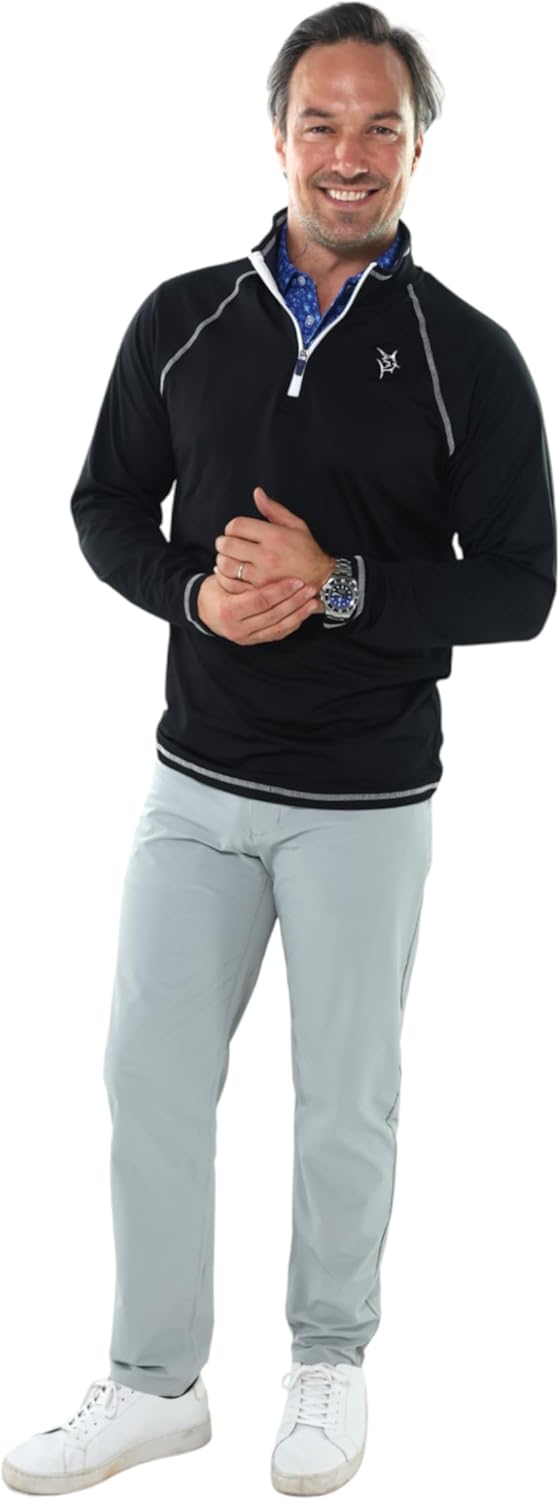 White Water Life New Harbor Mens 1/4 Zip Pullover – Ultra-Soft Brushed Stretch Performance Long Sleeve Golf Shirt Men - Image 2