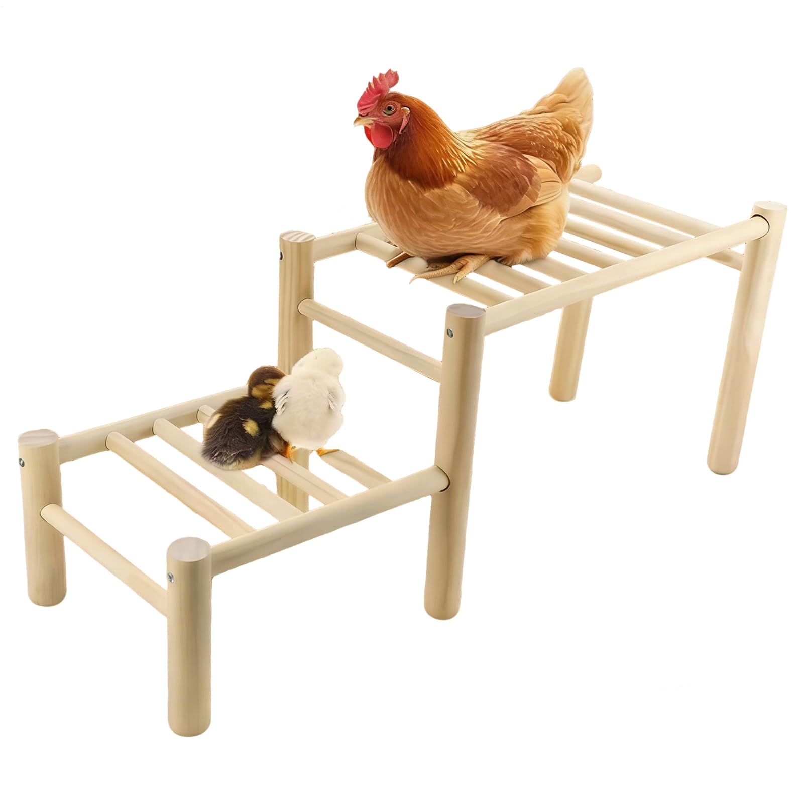 Chicken Perch - Easy to Assemble Robust Wooden Toy | Perch for Poultry in the Backyard - For Garden Backyard Chicken House Run Enclosure and Playground