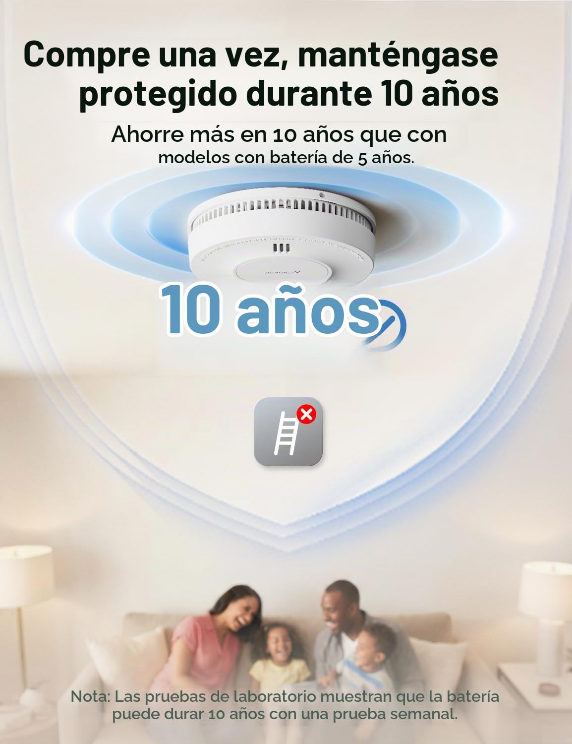 X-Sense Smart SD19-MN31 SD19-MN31 - Detector de humo inalámbrico con batería de 10 años y estación base SBS50, detector de humo fotoeléctrico