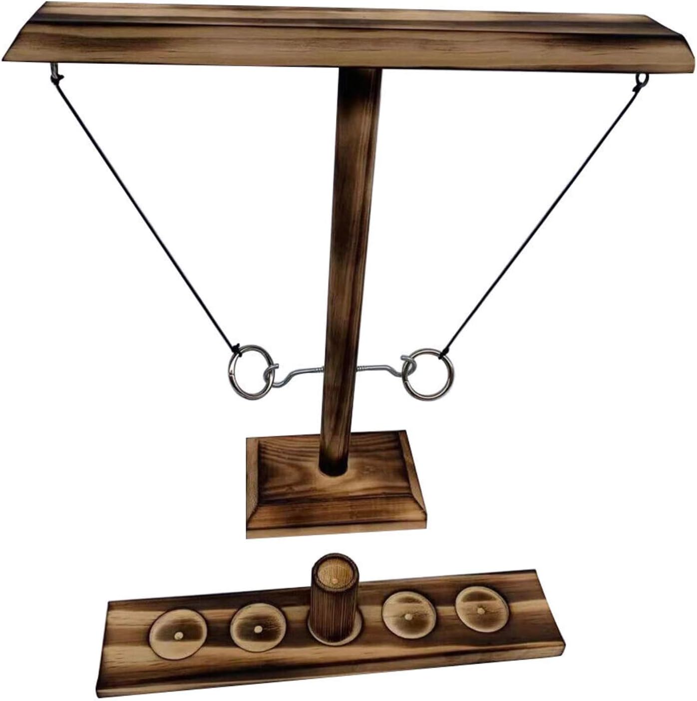 LKG® Ring Toss Game/Hook Drinking Game Hook & Ladder Drinking Party Games Wooden Ring Hook