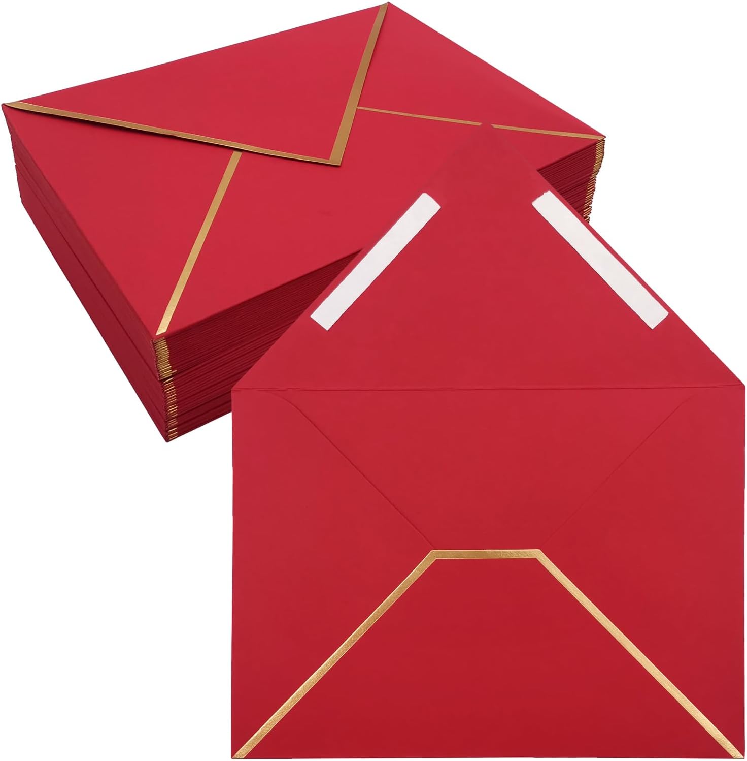 50 Pack 5x7 Envelopes Self Seal, Red 5x7 Envelopes for