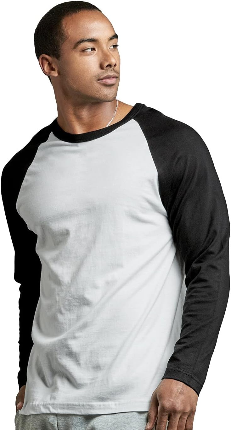 TOP PRO Men's Full Length Sleeve Raglan Cotton Baseball Tee Shirt - Image 2