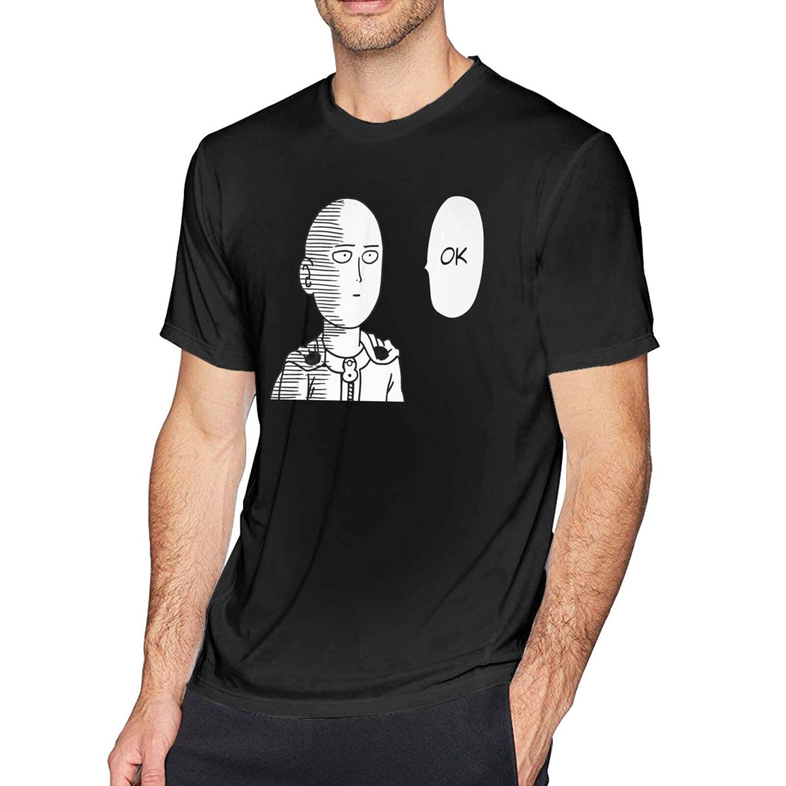 One Punch Man Ok Saitama T Shirt for Mens Short Sleeve Cotton Tee