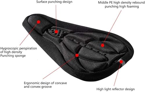 Miniatura 7 de shlutesoy Extra Soft EVA Ciclismo Bicicleta Cómodo Sillín Cubierta Bicicleta Cojín Negro