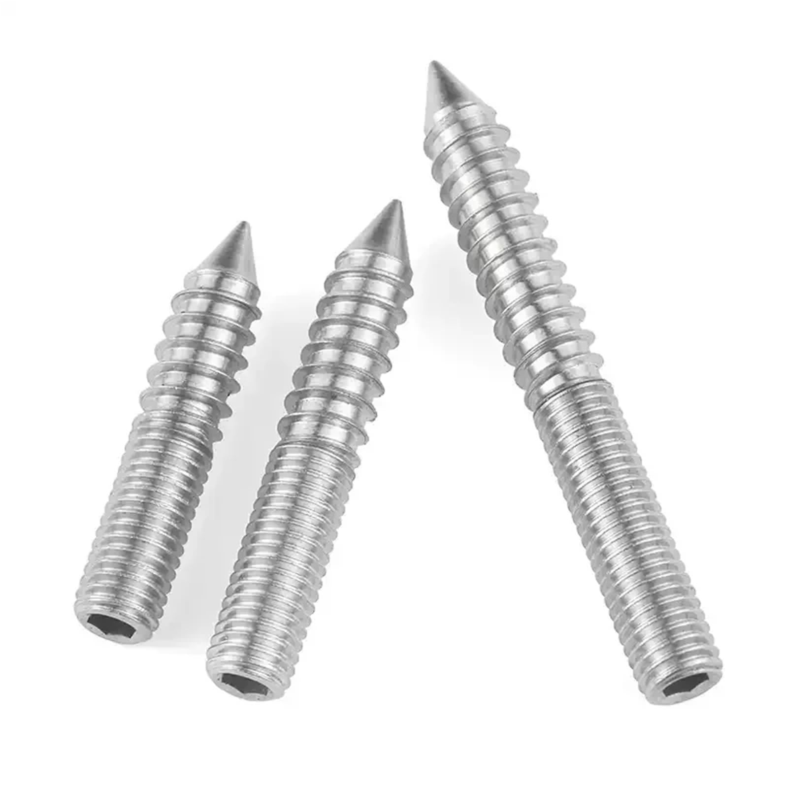 Tornillos de pasador doble extremo autorroscantes acero inoxidable con cabeza hexagonal, paquete 30, 30-50mm, M4-M6