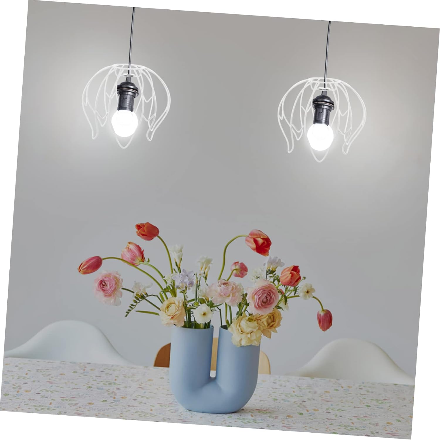 Vintage DIY Iron Lampshade Frame Sturdy Wire Cage for Table and Chandelier Light Fixtures Decorative Lamp Shade Ring for Home Office Cafe Use