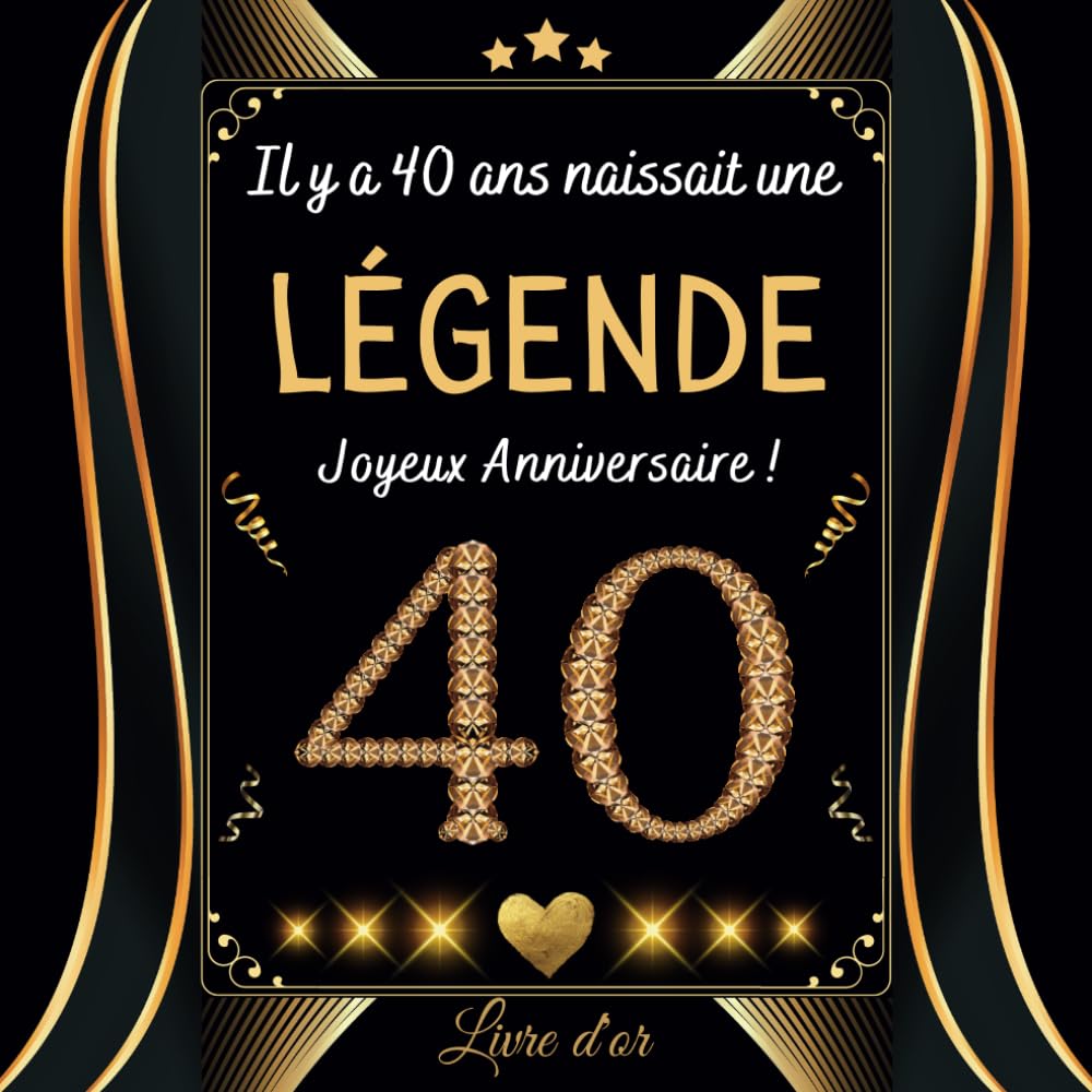 Livre d'or 40 ans: Joyeux Anniversaire 40 ans | 100 pages à personnaliser avec des photos et des messages | Design attrayant pour collègue famille maman papa.