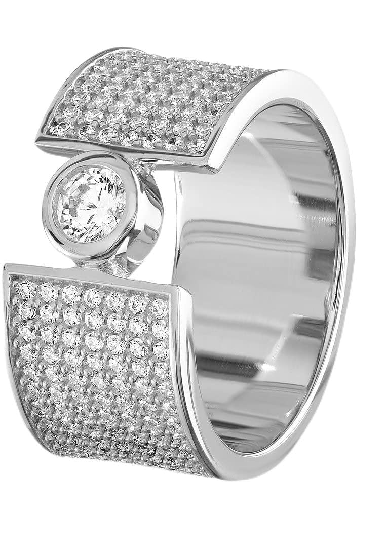 JETTE Damen-Damenring 925er Silber 155 Zirkonia 32017724