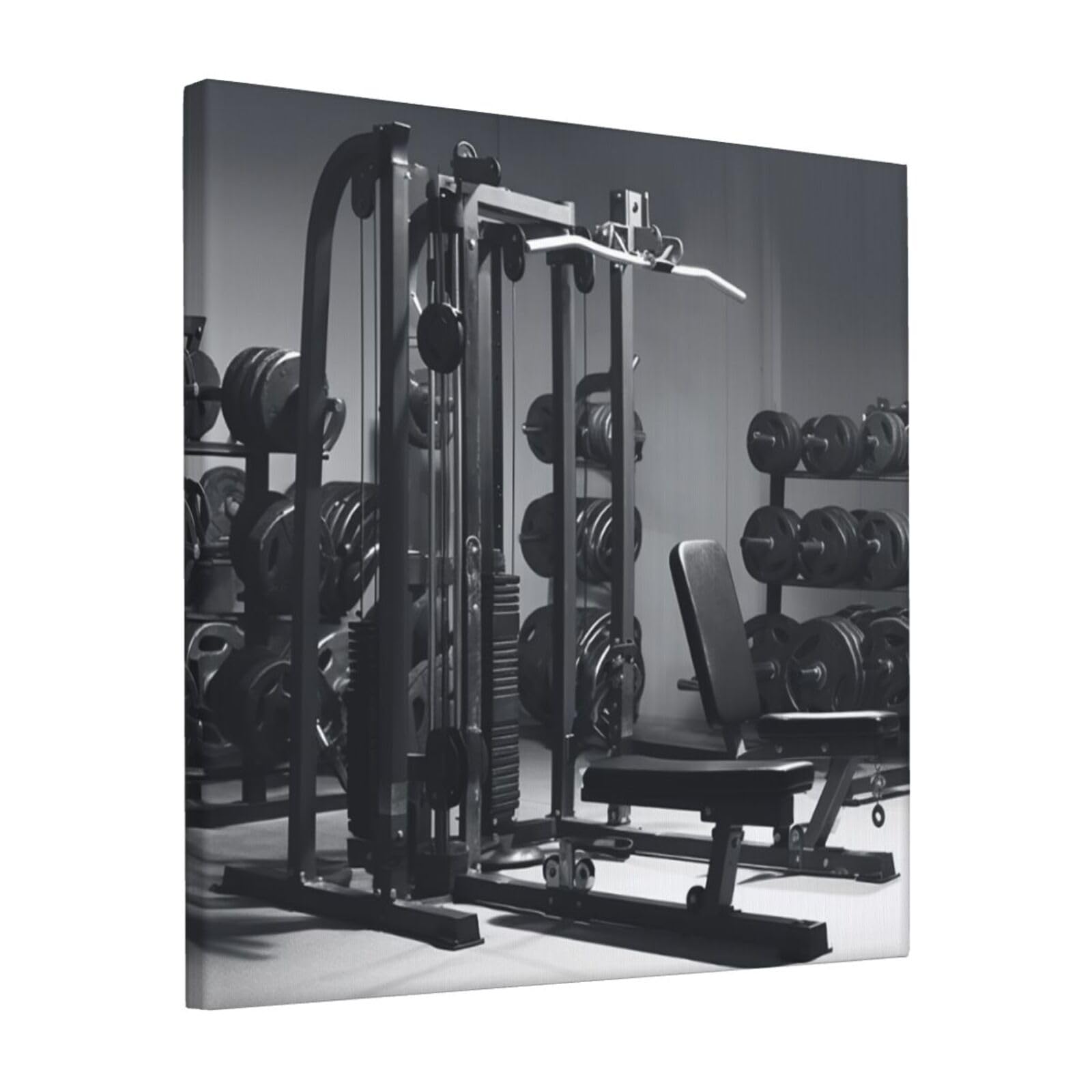FodPand Gym Equipment Canvas Wall Art for Living Room Wall Decor 12"x12" Modern Artwork Painting Pictures Hanging Canvas Prints Aesthetic Wall Art for Bedroom Bathroom Office Wallart Decor