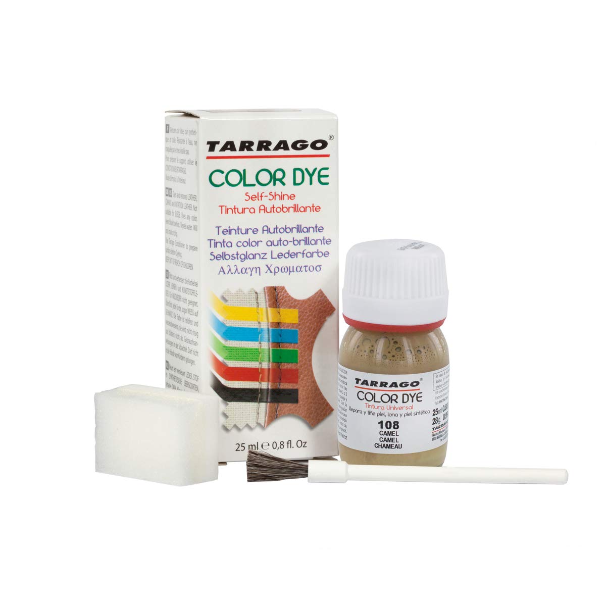 Tinte para Zapatos y Bolsos de Cuero y Textil con Esponja y Brocha | Cubre Rozaduras y Desgastes del Calzado | Gama de 90 colores — view 42