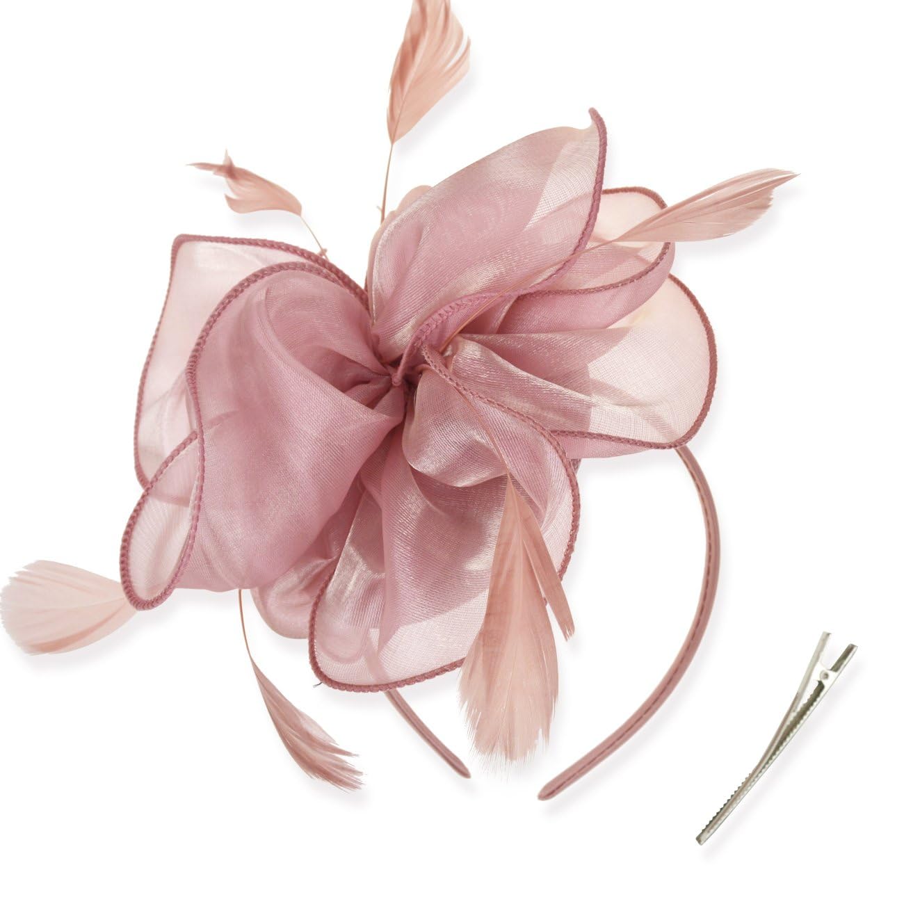 VeximindFascinator hats for women, Fascinators Hat Tea Party Headwear Ribbons Feathers on a Headband and a Clip for Girls and Women