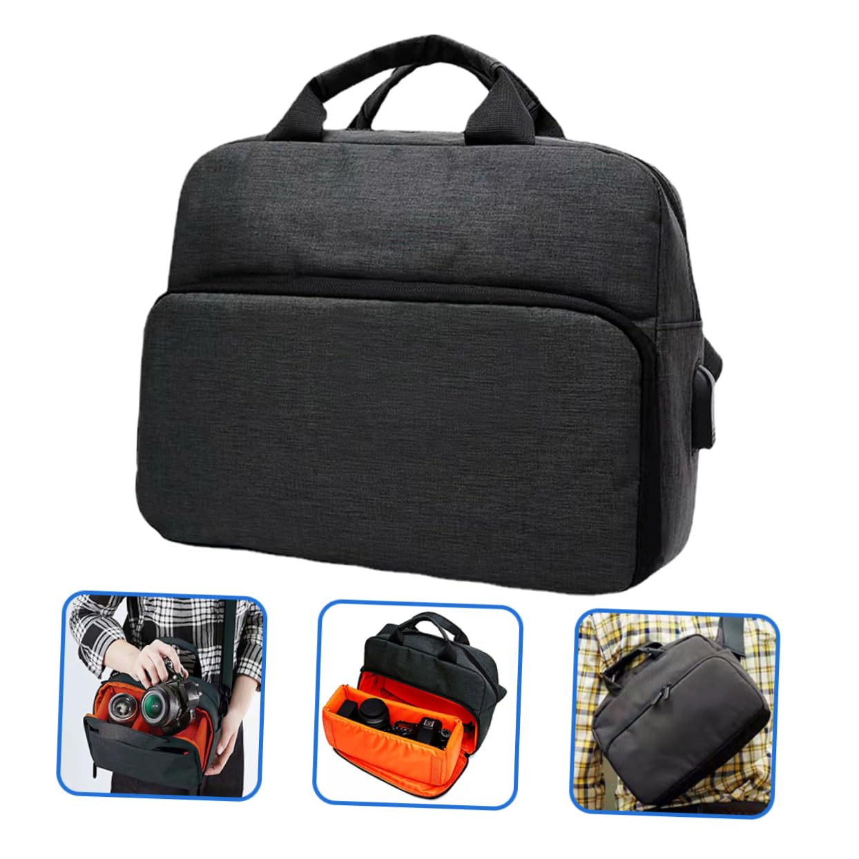 Gadpiparty Borsa Oxford Fotografica e Tessuto Macchina Reflex Tracolla a Imbottitura Spessa, Cerniera Regolabile per Viaggi e Campeggio