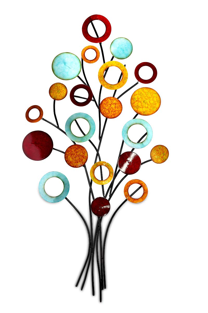 Gilde Decoración de pared con relieve de pared, imagen XL, árbol de la vida, multicolor de metal, altura 97 cm, ancho 51 cm