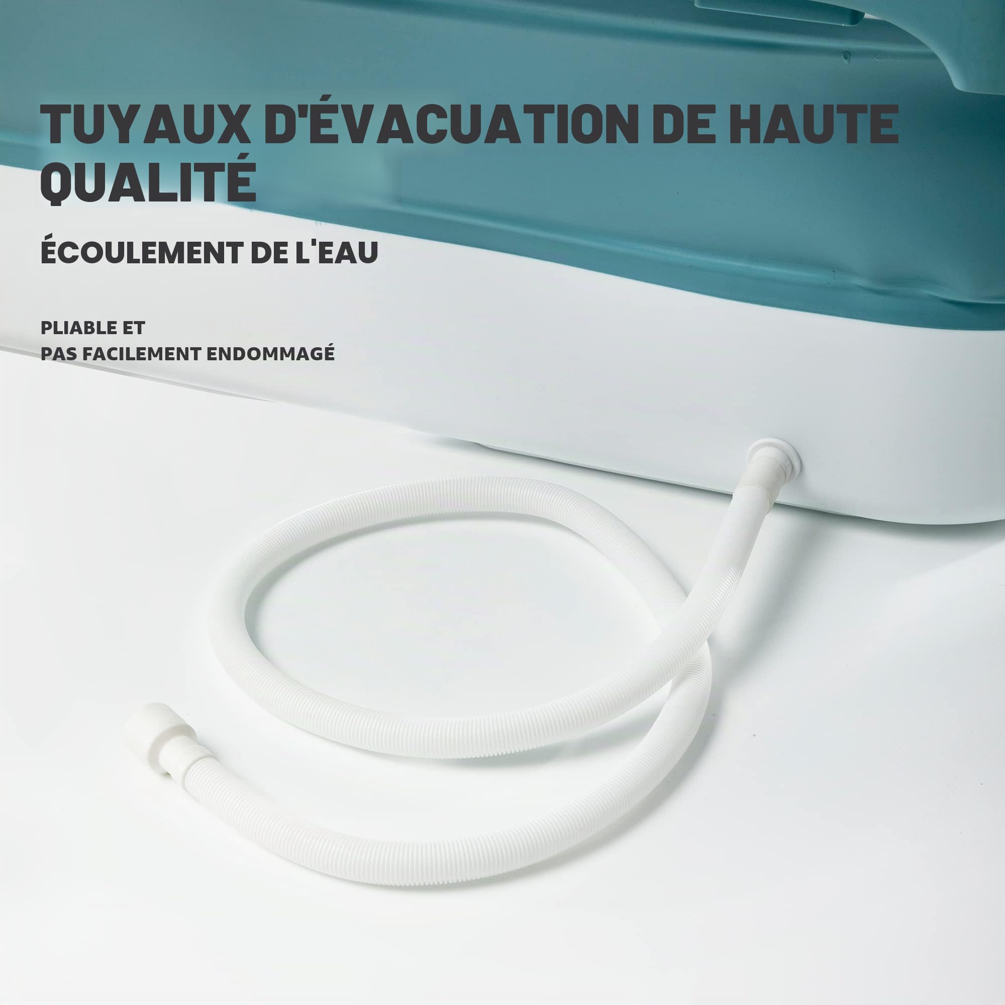 Baignoire pliable pour adulte - 138 x 64 x 54 cm - Baignoire mobile pliable idéale pour les petites salles de bain - Baignoire pliable et portable à poser - Bleu