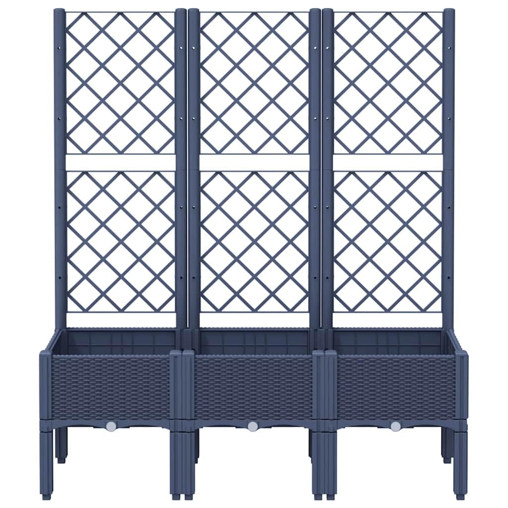 Fioriera con traliccio, 120 x 40 x 142 cm, in polipropilene, fioriera rialzata da giardino, balcone, aiuola rialzata per giardino, balcone, fioriera con drenaggio