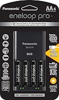 Vista 2 de Panasonic K-KJ75KHC4BA Cargador de batería avanzado, negro y BK-4HCCA8BA Eneloop pro AAA de alta capacidad Ni-MH baterías recargables precargadas