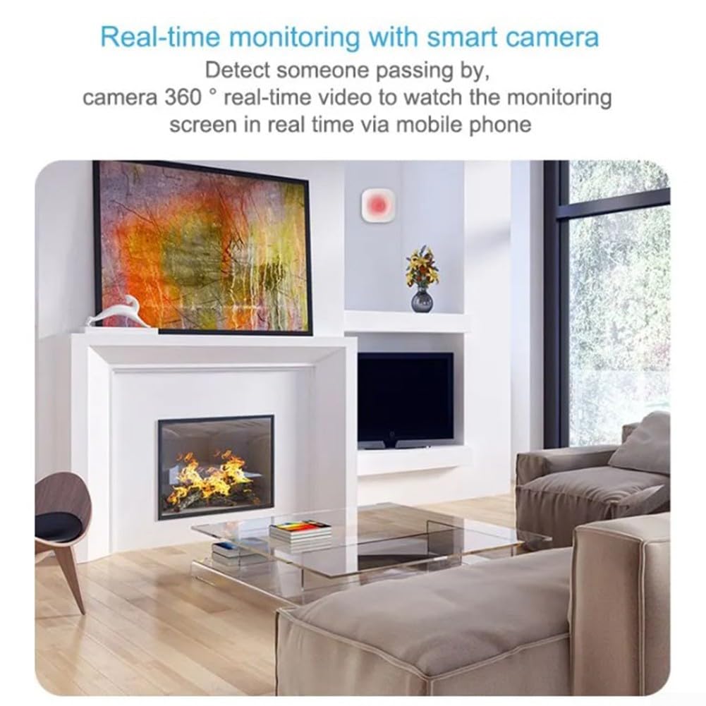 Sensor de movimiento inteligente, detector de sensor de movimiento PIR, sensor de alarma antirrobo inalámbrico inteligente para el hogar, compatible con la aplicación TUYA/Smart Life (4 x Wi-Fi)