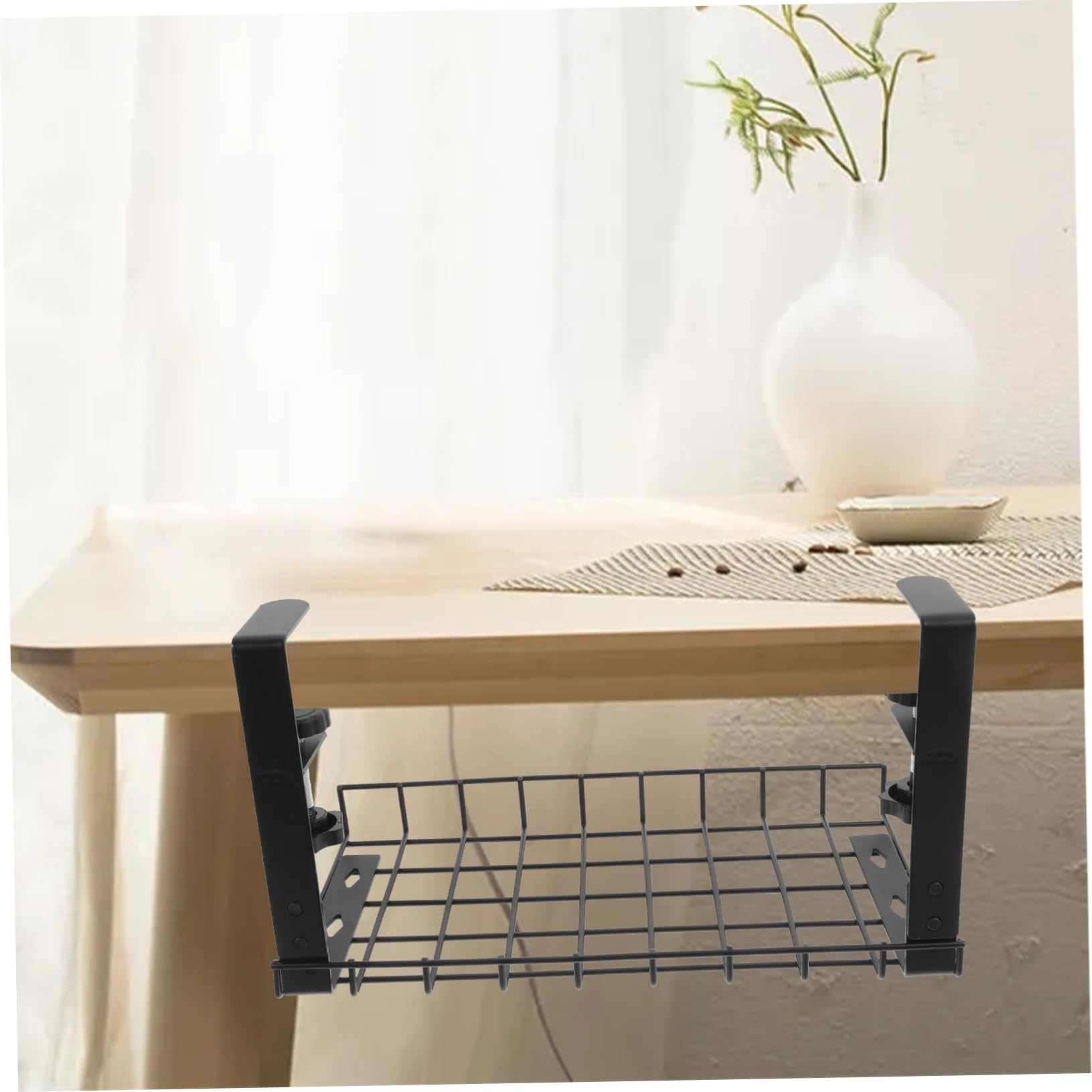Organizador de Cables de Escritorio bajo Mesa sin Taladros Negro