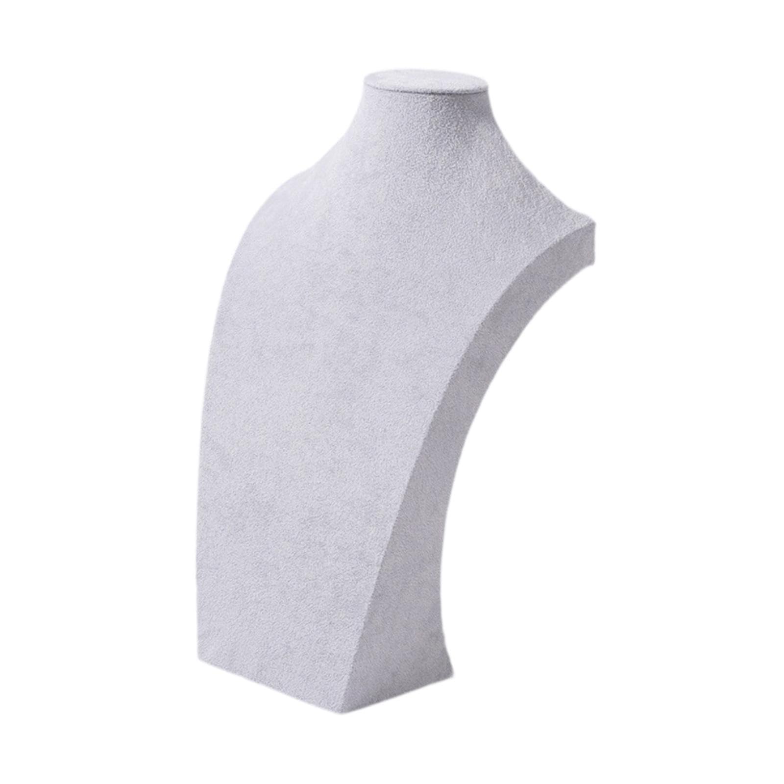 AMSLSIU Trendsetting Jewelry Bust Holder Organizer Showcase Captivating Velvet Necklace Display Stand Stylish And Functional Jewelry Mannequin Necklace Mannequin Holder Stand, Gray, 40cm