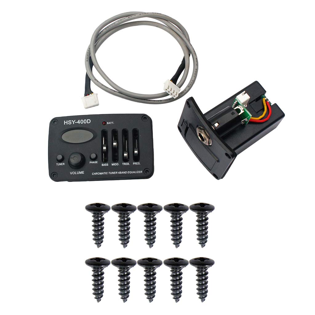 NIVAA 4 Band Guitar Equalizer Preamp Pickup+50 Pcs Mounting Screw for Guitar Bass-image-40