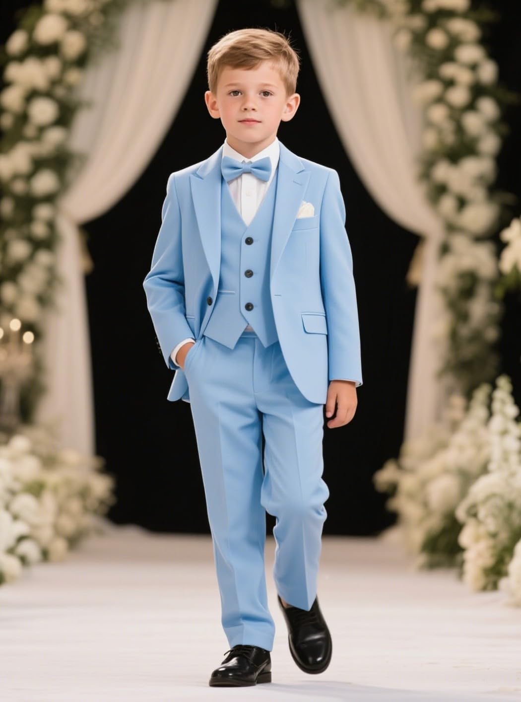 Jungenanzug, Smoking, formelle Seite, 3-teilig, für Hochzeit, Abschlussball, einfarbig, 3–16 Jahre