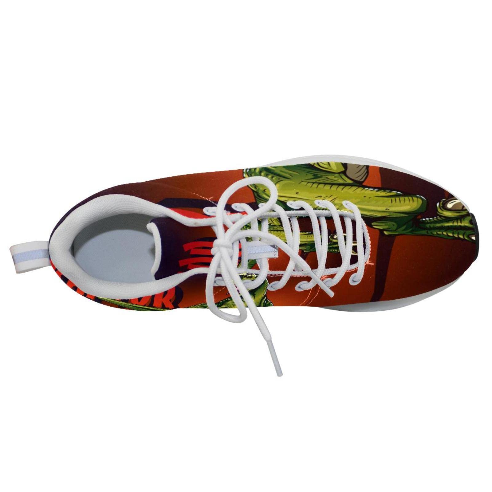 Scarpe da ginnastica uomo personalizzate Scarpe da passeggio leggere Running Athletic Casual Sneakers Raptor Dinosaur, multicolore, 40 2/3 EU