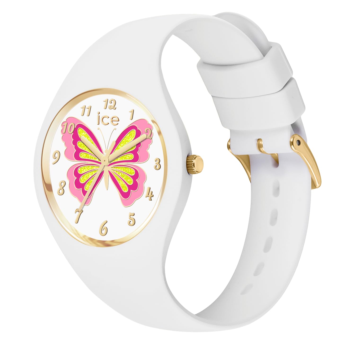 Ice-Watch - ICE fantasia Butterfly lily - Biały zegarek dla dziewczynki z plastikowym paskiem - 021956 (Small)