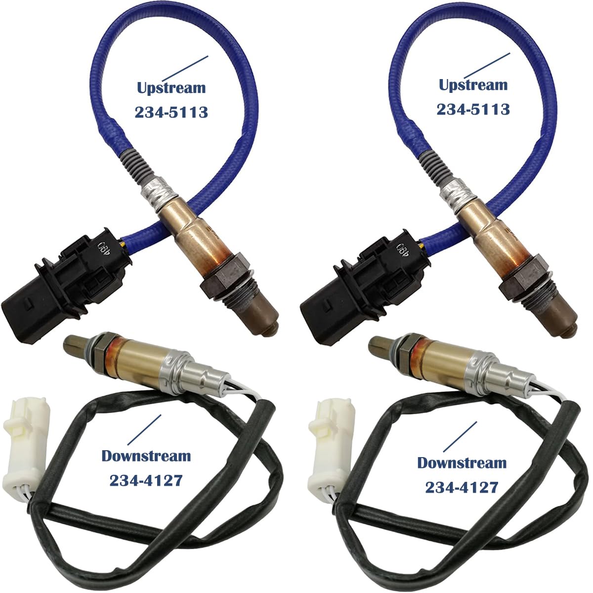 4Pcs Upstream Downstream Air Fuel Ratio Sensor O2 Oxygen Sensor for Ford 2010 2009 F-150 4.6L VIN W 2014-2009 E-150 2014-2009 E-250 2014-2011 E35 DY1185 234-5113 234-4127