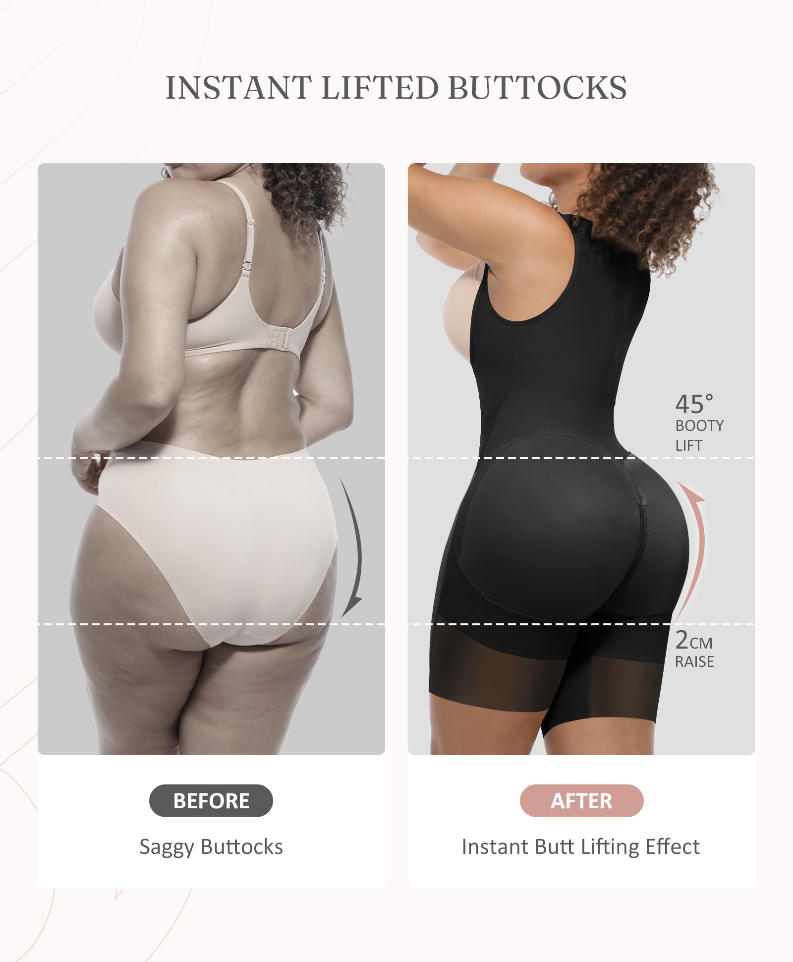 FeelinGirl Fajas Colombianas Moldeadoras Butt Lifting Shapewear Tummy Control Postpartum Faja Body Shaper with Zipper Crotch