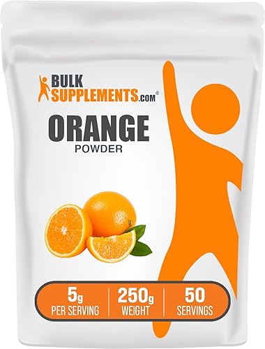 BulkSupplements. com Polvo de naranja - Polvo de fruta de naranja, sabor rico en nutrientes, sin gluten, 0.18 oz por porción, 250 g (8.8 oz)