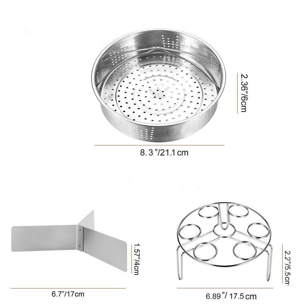 3 St/Set Steamer RVS Mand Set Instant Pot Ei Steamer Rack Set Clip Keuken & Eetkamer Instant Pot Accessoires