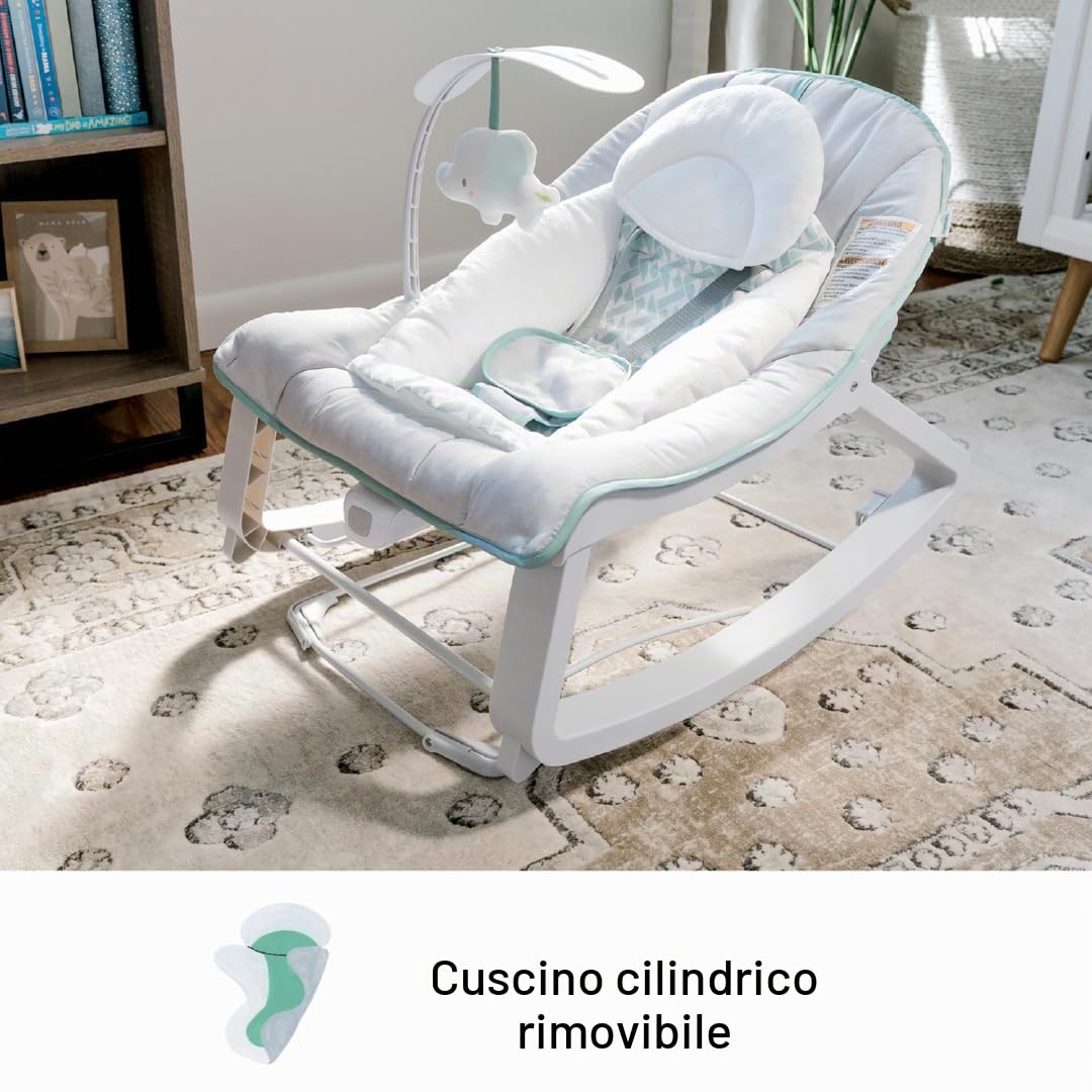 Ingenuity Keep Cozy 3-in-1 Cresci con me sdraietta vibrante per bambini, seggiolino e dondolo da neonato a bambino, vibrazioni e barra portagiochi, 0-30 mesi fino a 18 Kg (Weaver)