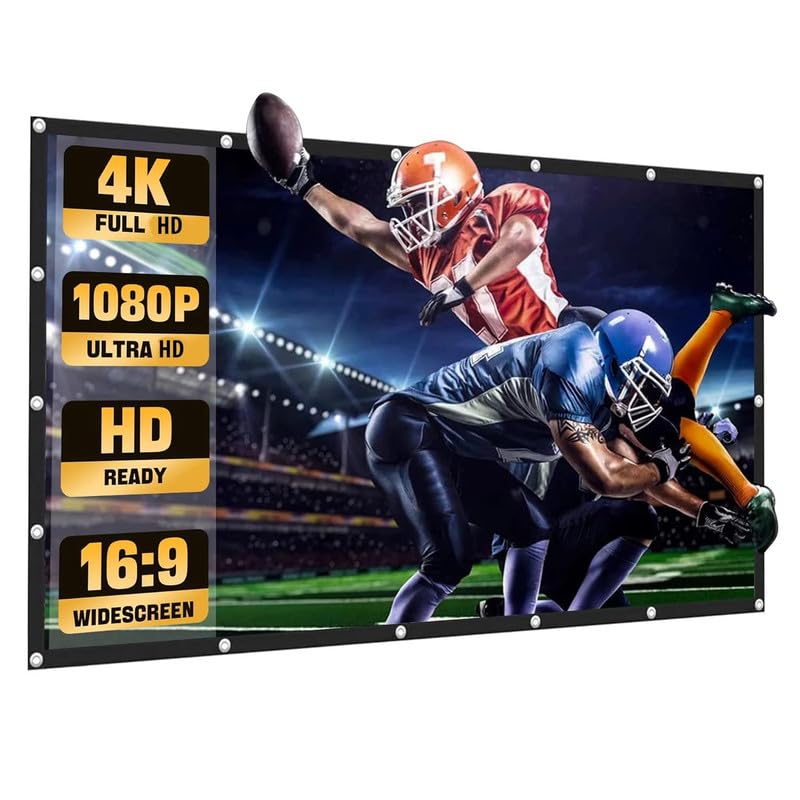 Image of Upgraded 190 inch Projector Screen,4K 16:9 Portable Eyelet Premium Video Foldable Projection for HD Home Theater Cinema Anti-Crease Indoor Outdoor Office Classroom (420 cm (W) x237 cm (H))#1