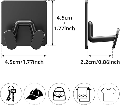 Miniatura 4 de Paquete de 10 ganchos de ducha para el interior, accesorios de ducha extra pegajosos, accesorios de ducha para maquinilla de afeitar, ganchos