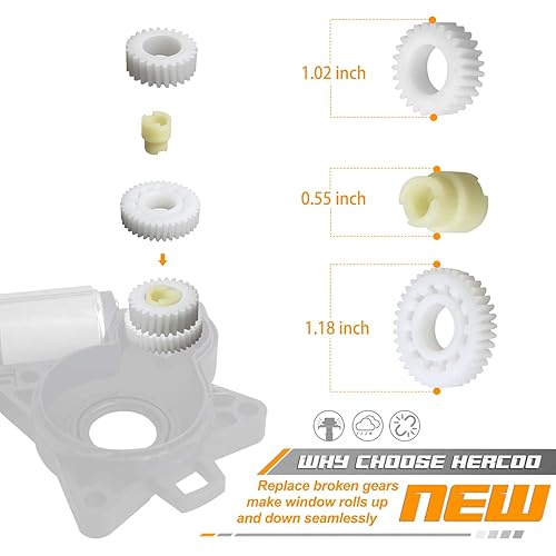 Miniatura 2 de HERCOO Motor de elevalunas eléctrico Kit de reparación de regulador de elevación de engranajes compatible con Mazda 3 5 6 CX-7 CX-9 RX8