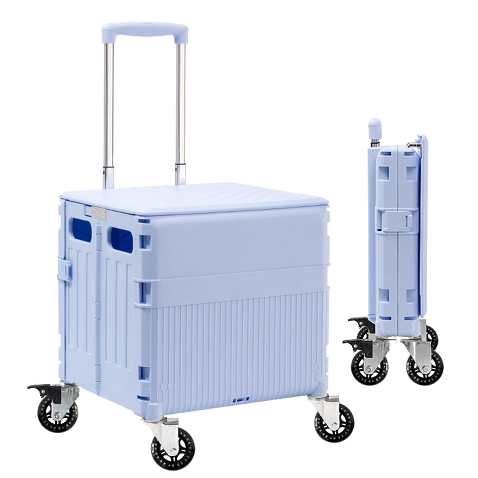 Chariot à main pliable doté de roues universelles et d'un couvercle rigide