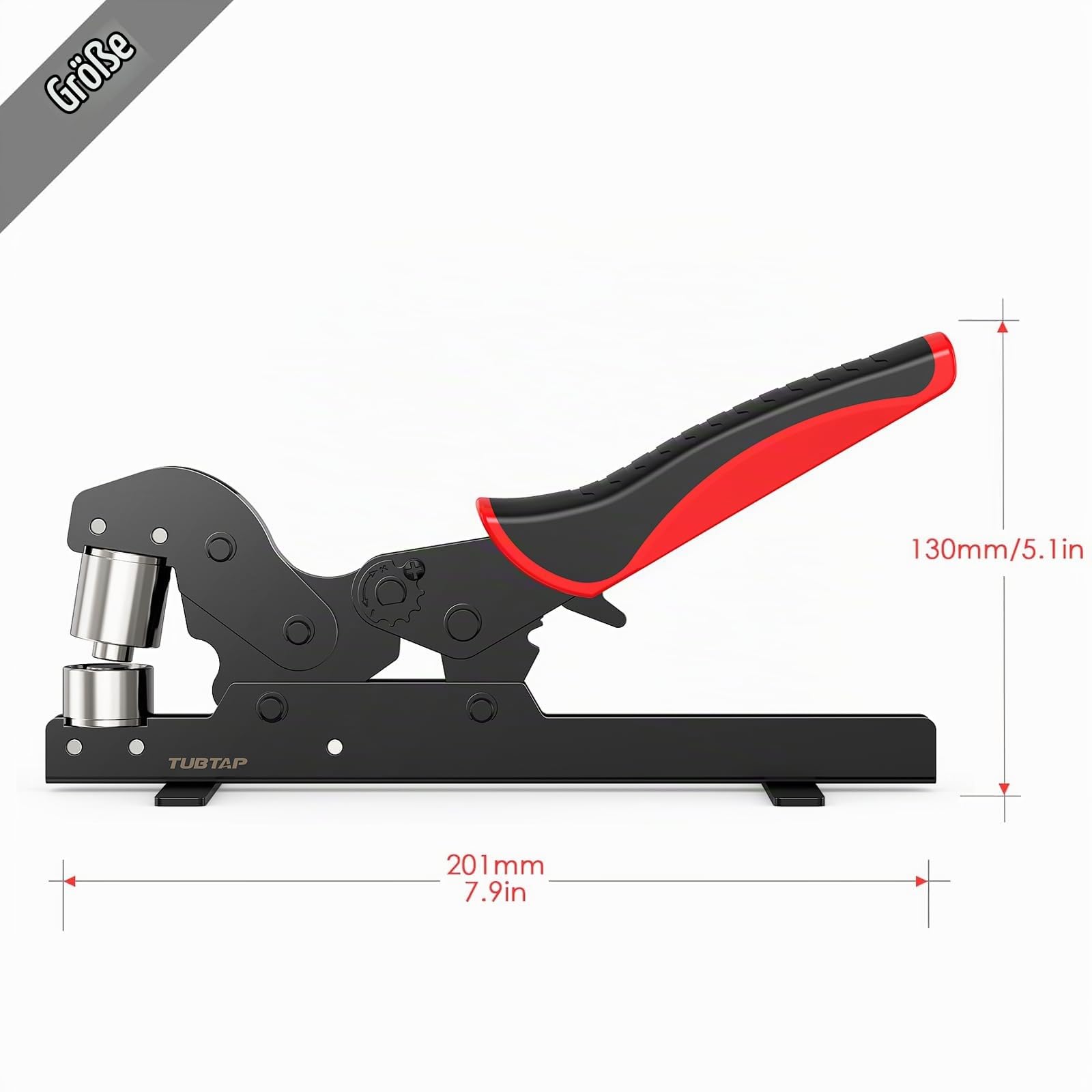 Horizontal Ösenzange Set - TUBTAP® Ösenzange-WerkzeugSet mit 500 Ösen (Ø 10mm) Ösenzange für Stoffe, Planen und Sonnensegeln