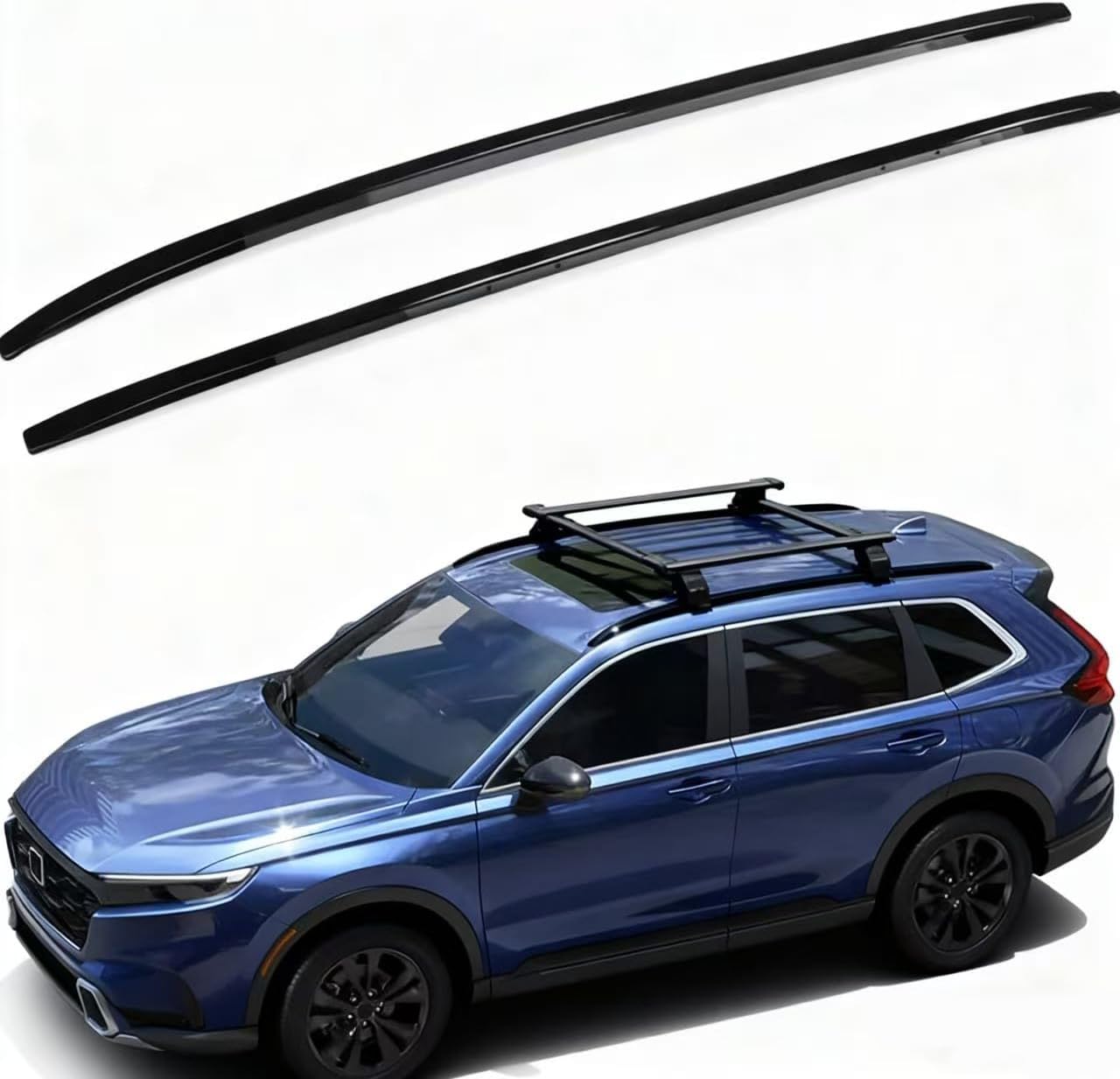 Roof Rack Cross Bars for Honda CRV CR-V 2023-2025 | 2Pcs Black Aluminum Rooftop Cargo Crossbar Carrier Side Rail Bar Rack Rail, No Drilling Required (Crossbar Roof Rail)